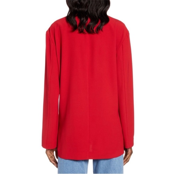 •Leith• Oversized Lightweight Red Boyfriend Blazer - Picture 2 of 13